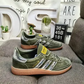 Adidas Spezial Olive Green Suede Silver Stripes Lifestyle Sneakers