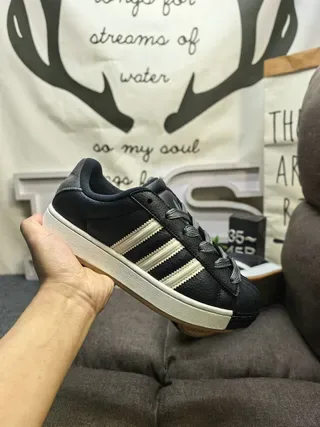 Adidas Superstar Black and Cream Lifestyle Sneakers 5