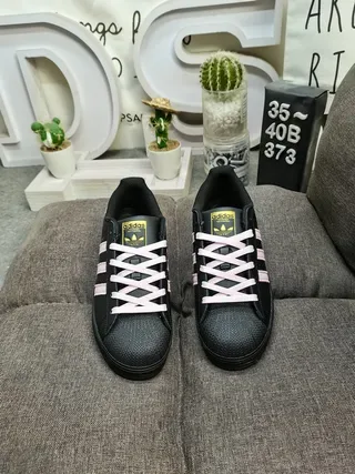 Adidas Superstar Black and Pink Lifestyle Sneakers 10