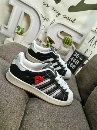 Adidas Superstar Black and White Lifestyle Sneakers 9