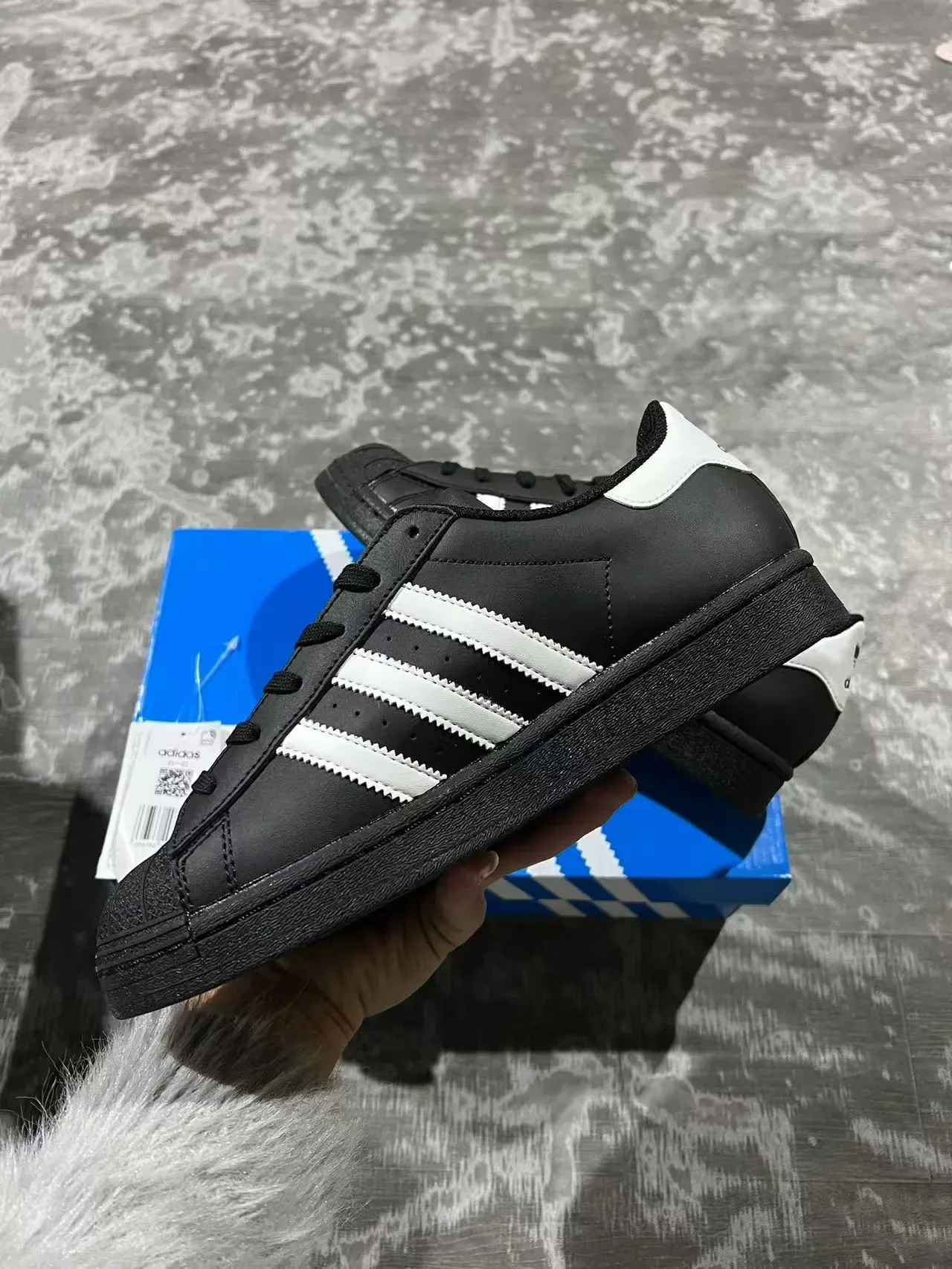 Adidas Superstar Black and White Lifestyle Sneakers 5
