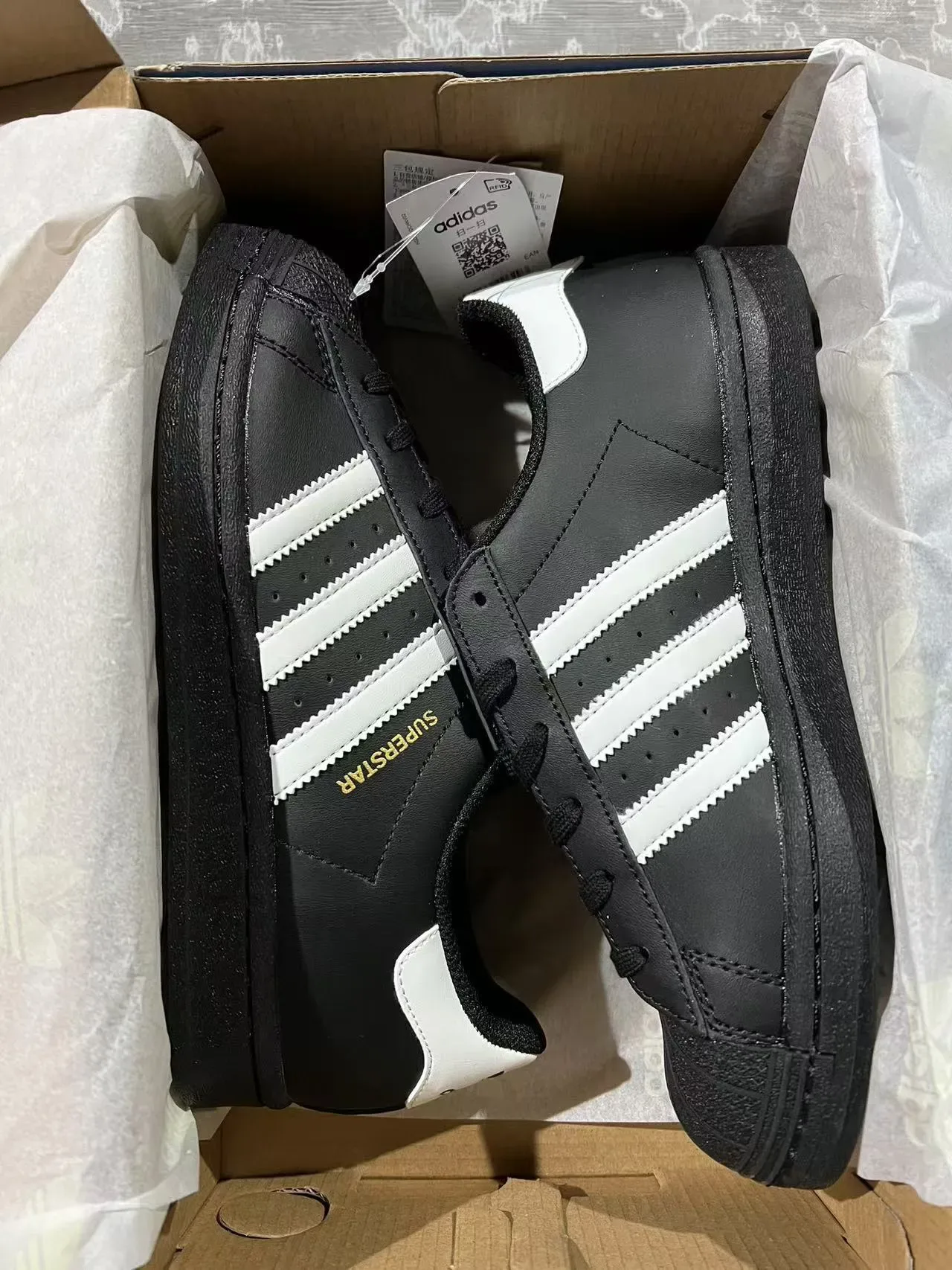 Adidas Superstar Black and White Lifestyle Sneakers 9
