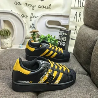 Adidas Superstar Black and Yellow Lifestyle Sneakers