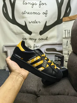 Adidas Superstar Black and Yellow Lifestyle Sneakers 5