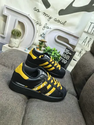 Adidas Superstar Black and Yellow Lifestyle Sneakers 9