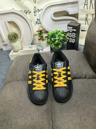 Adidas Superstar Black and Yellow Lifestyle Sneakers 10