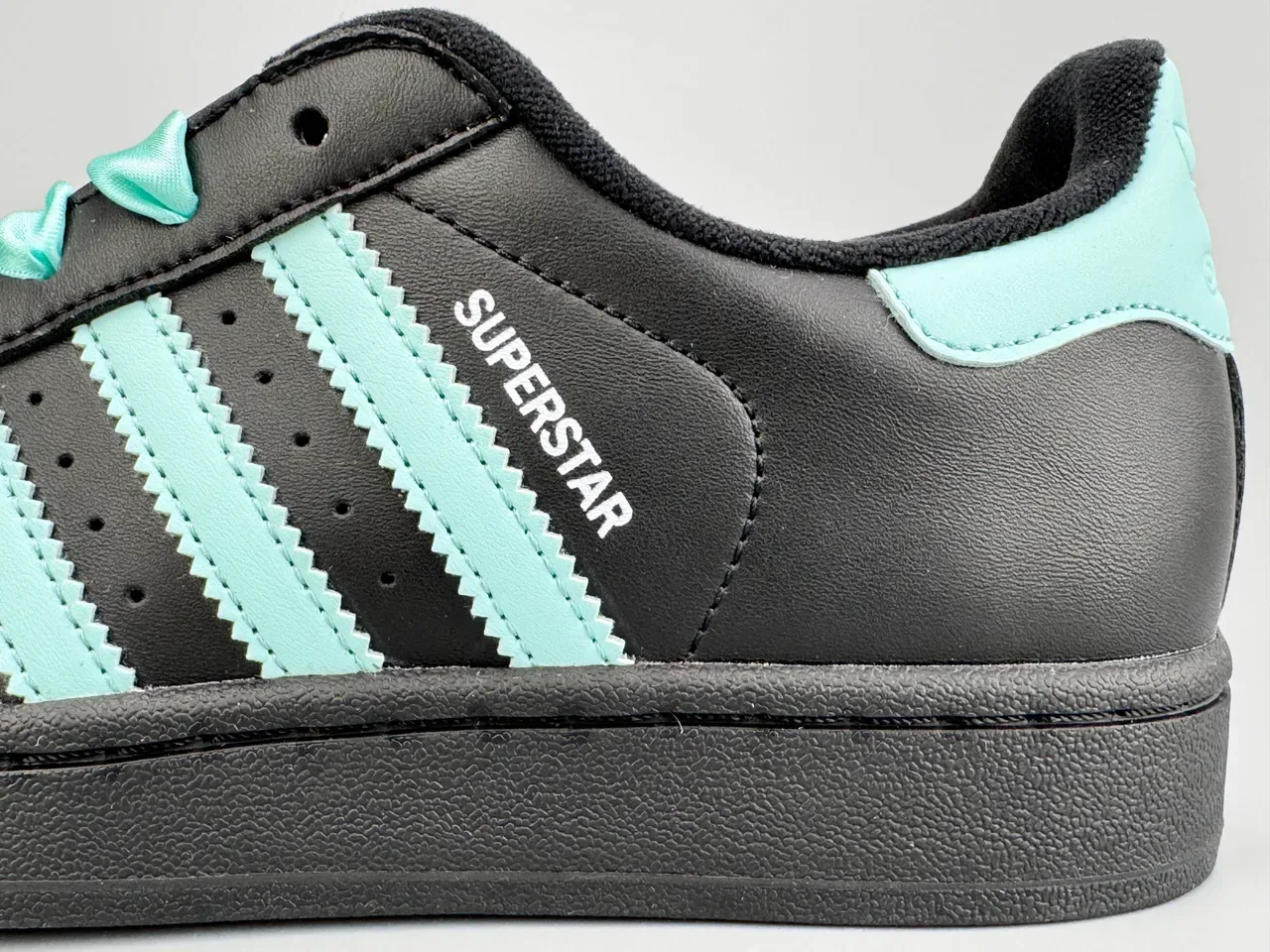 Adidas Superstar Black Mint Three Stripes Lifestyle Sneakers 9