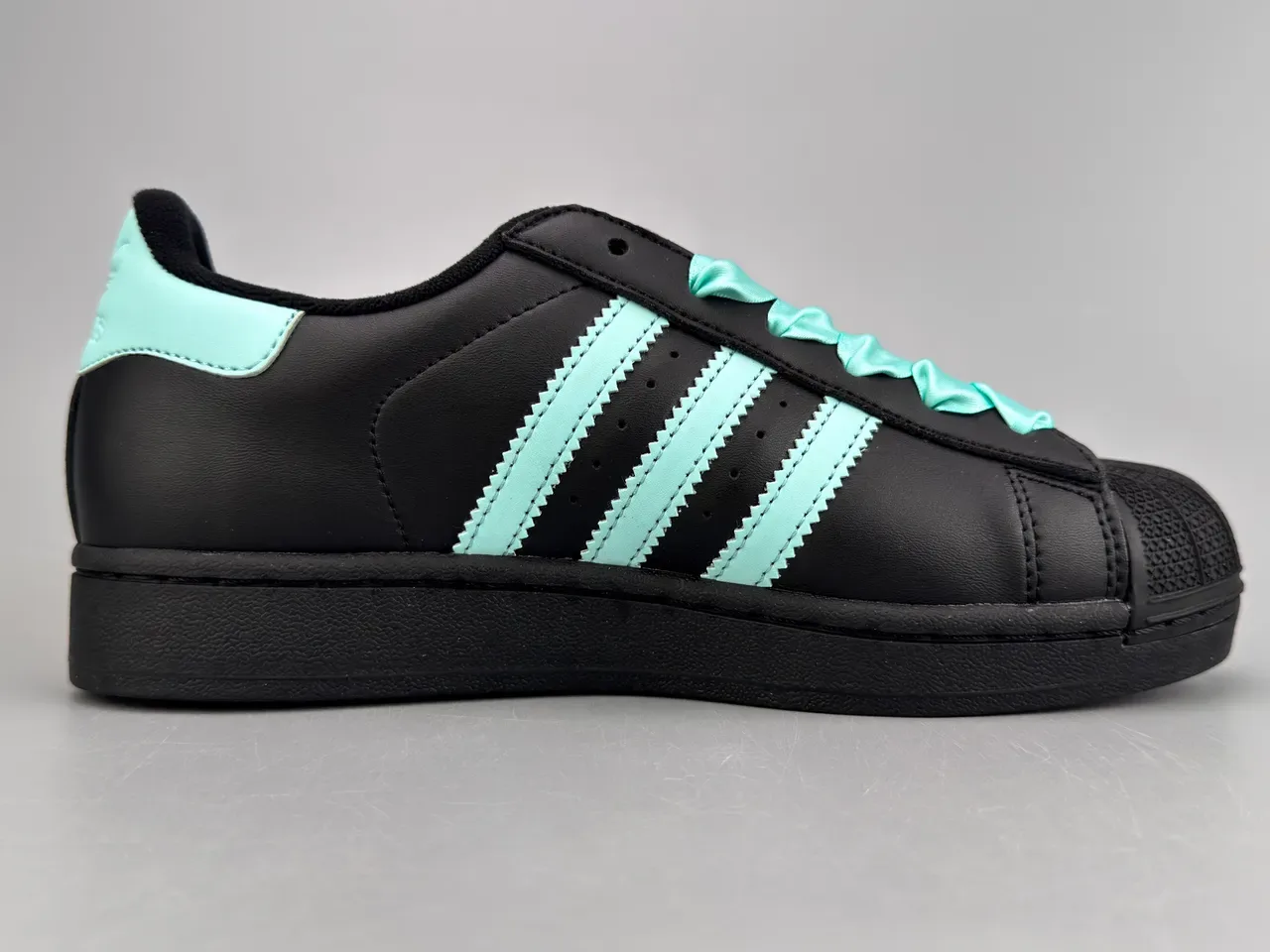 Adidas Superstar Black Mint Three Stripes Lifestyle Sneakers 10