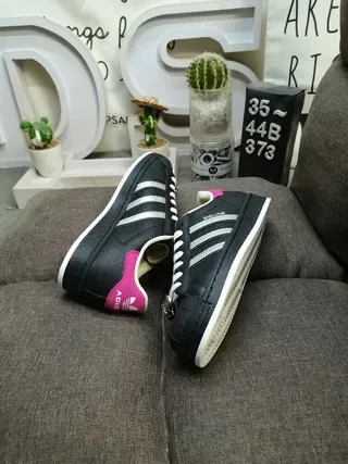 Adidas Superstar Rayures Métalliques Noires et Roses Sneakers Style de Vie 6
