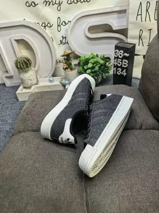 Adidas Superstar Black Textured Upper White Shell Toe Lifestyle Sneakers 6