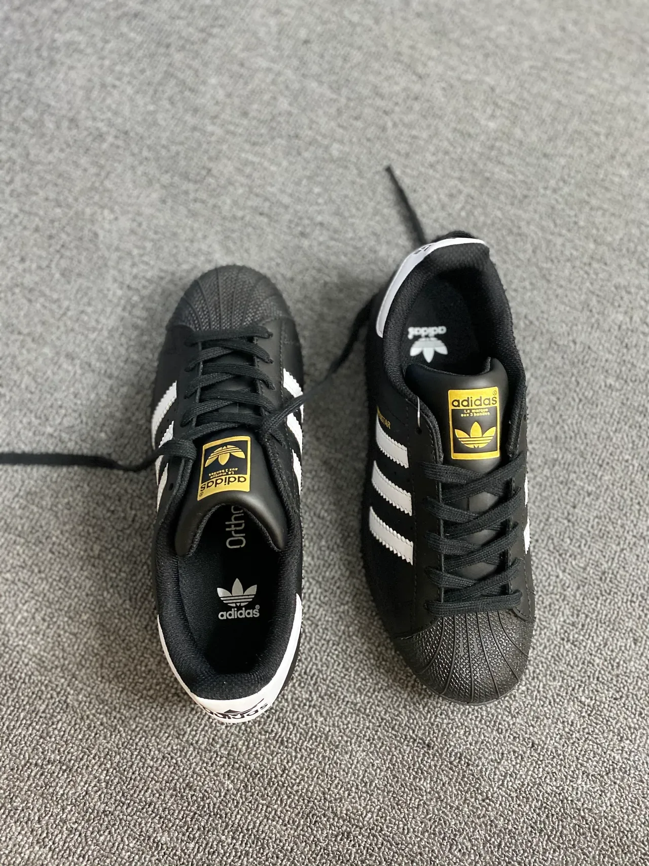 Adidas Superstar Black White Gold Lifestyle Sneakers 3