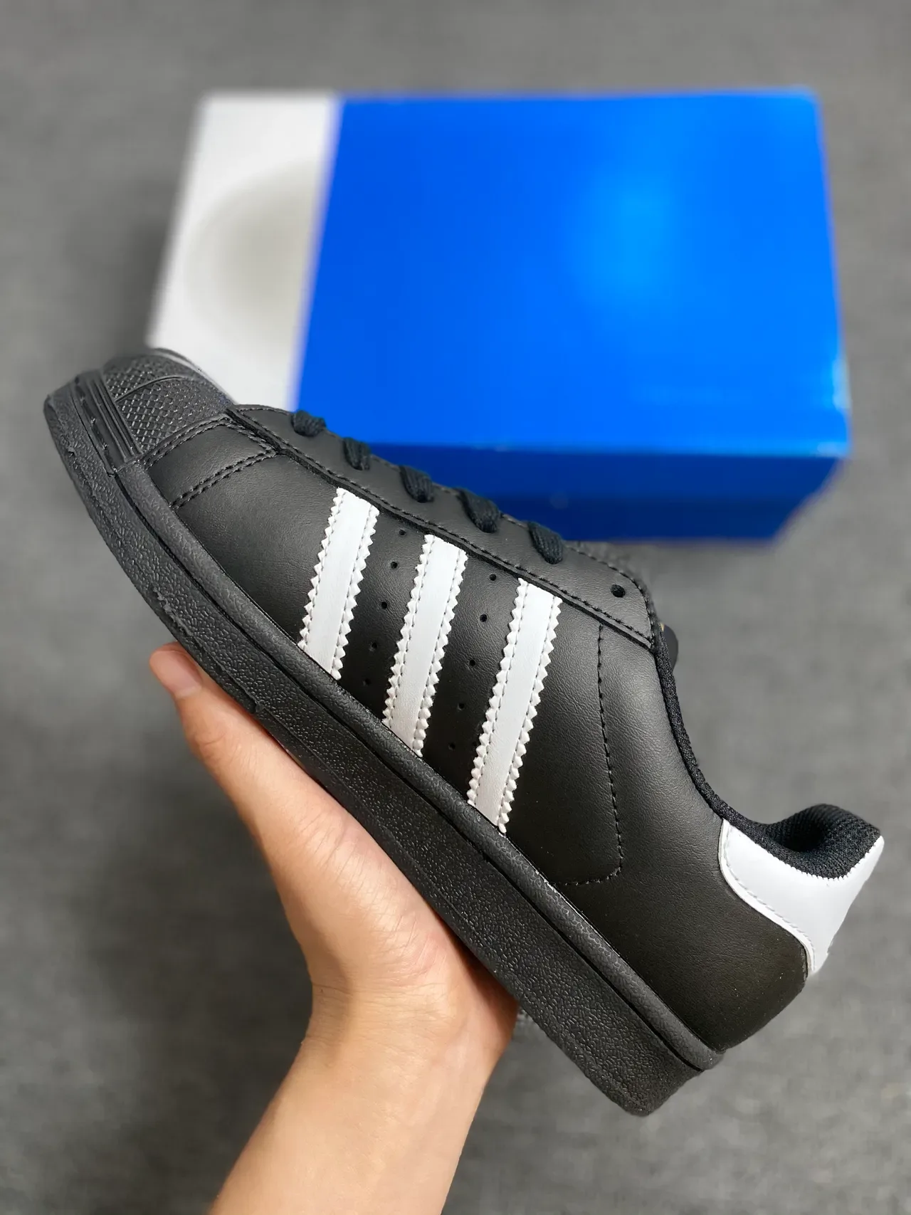 Adidas Superstar Black White Gold Lifestyle Sneakers 5