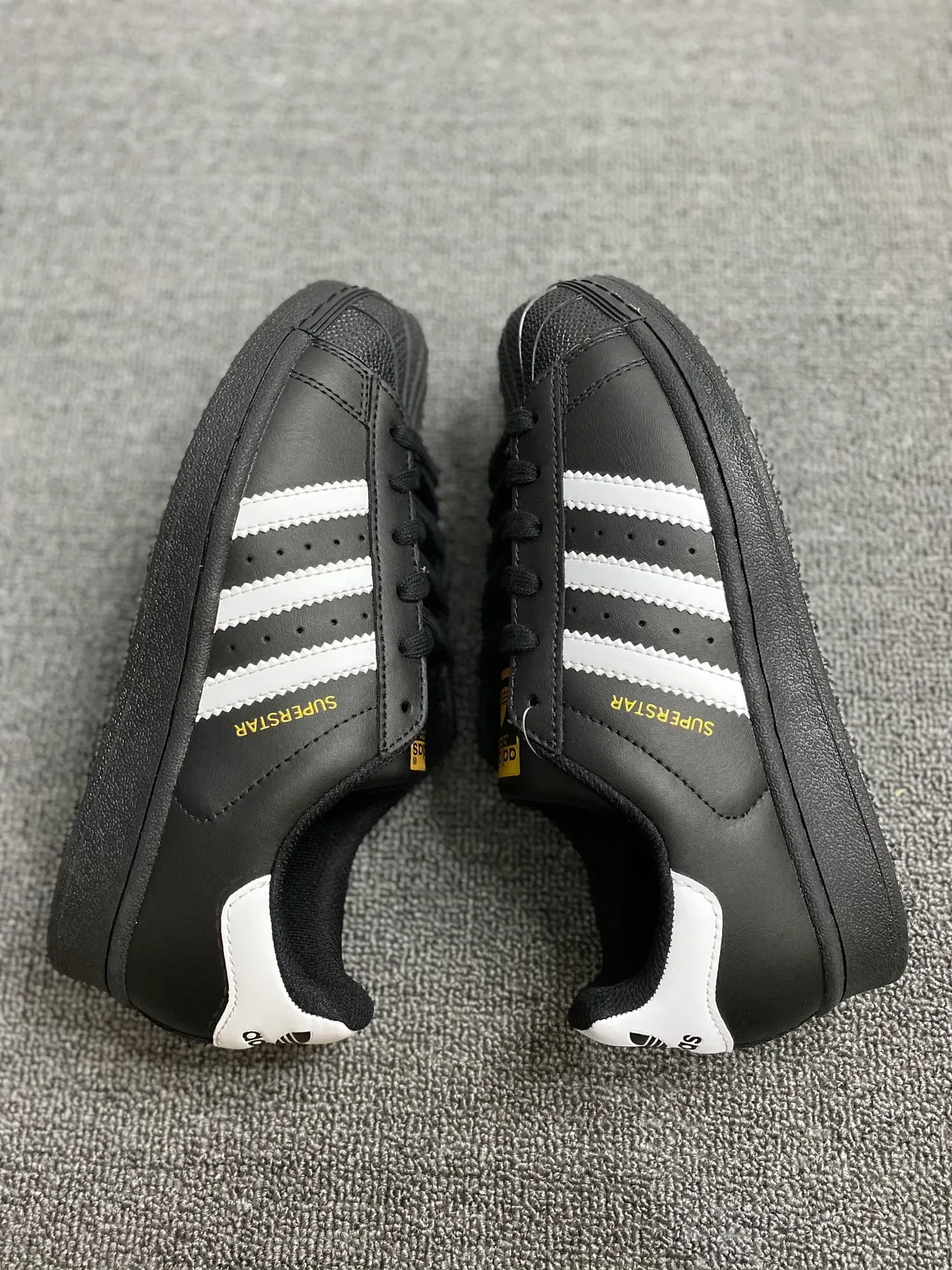Adidas Superstar Black White Gold Lifestyle Sneakers 6