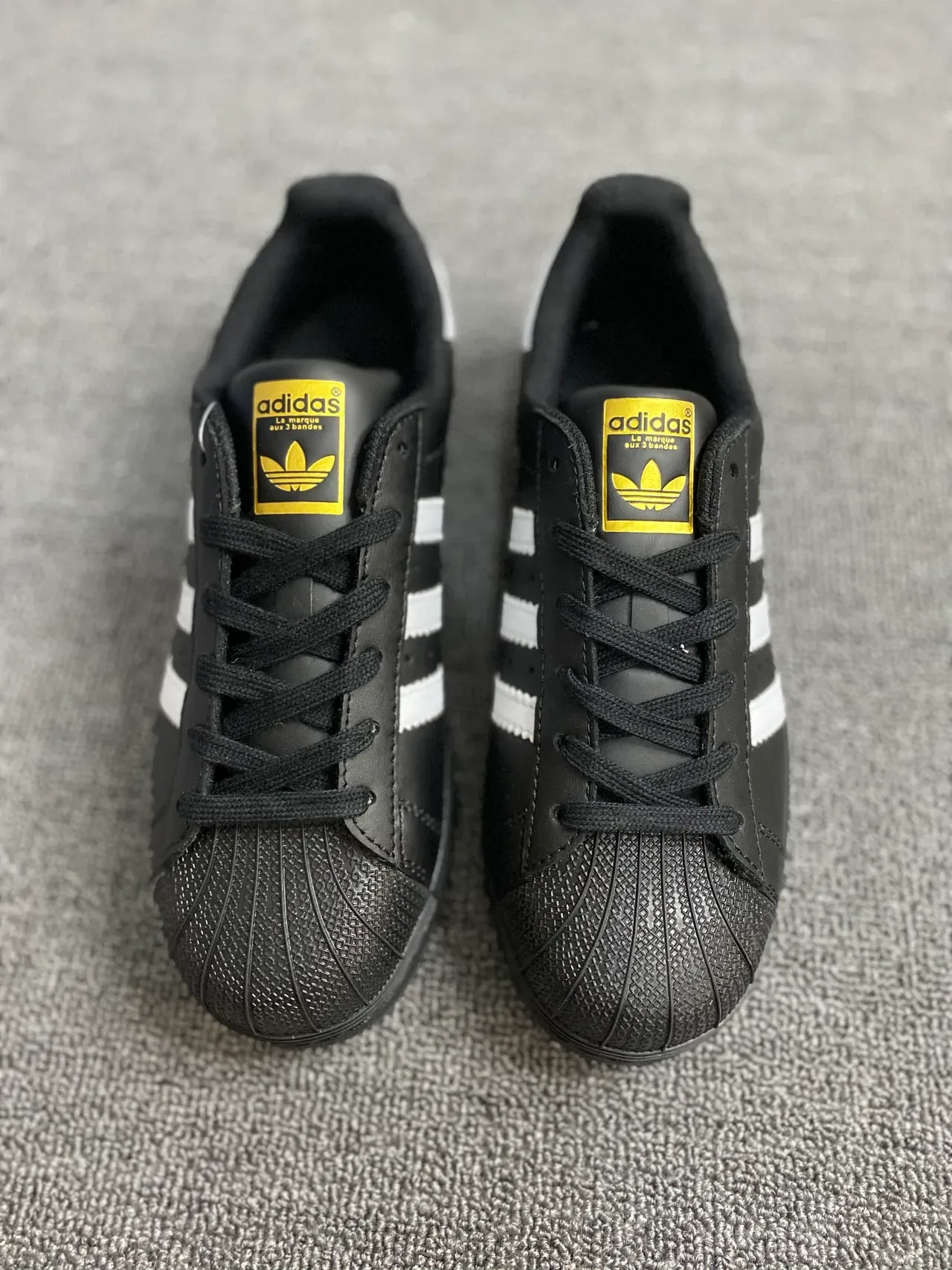 Adidas Superstar Black White Gold Lifestyle Sneakers 9