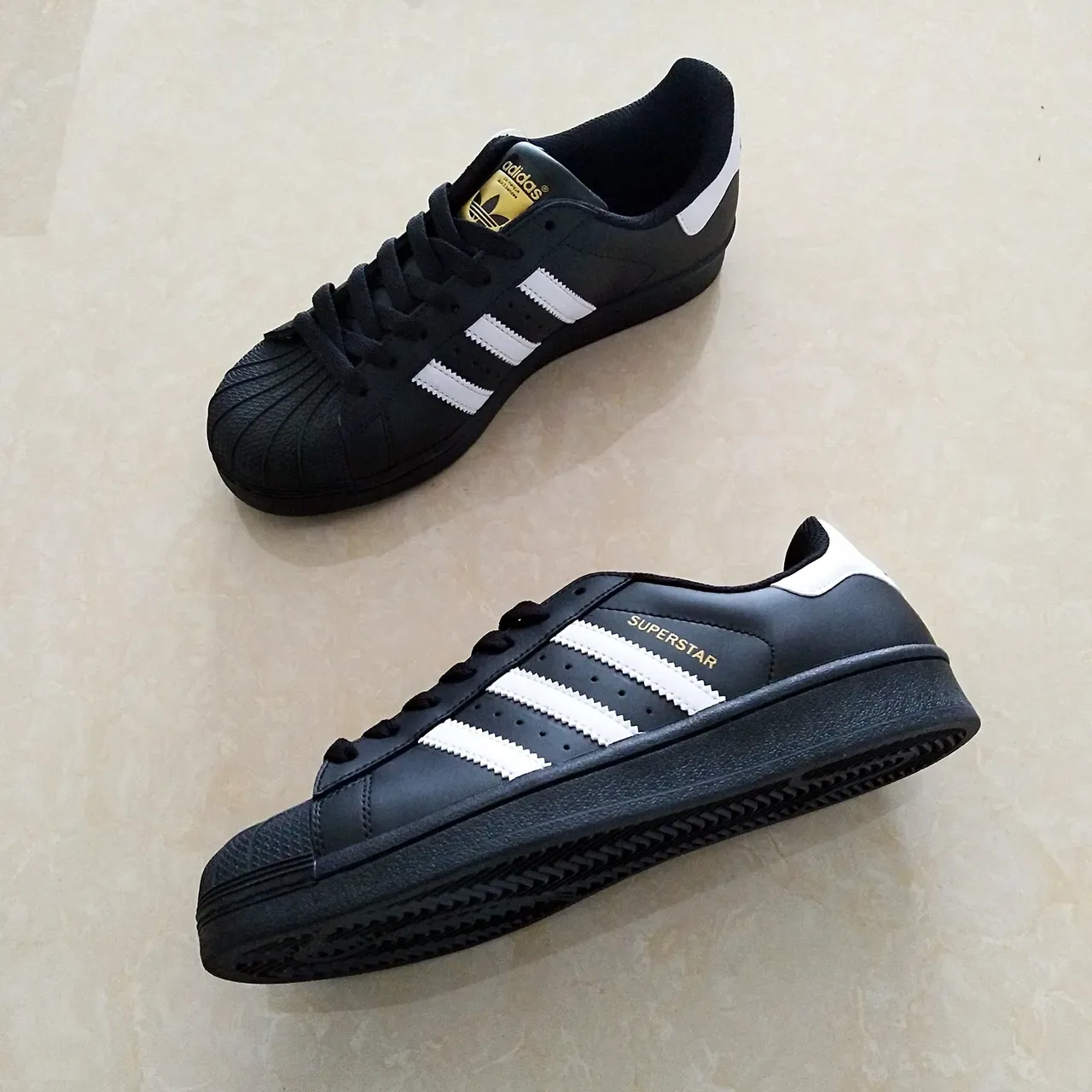 Adidas Superstar Black White Gold Lifestyle Sneakers 13