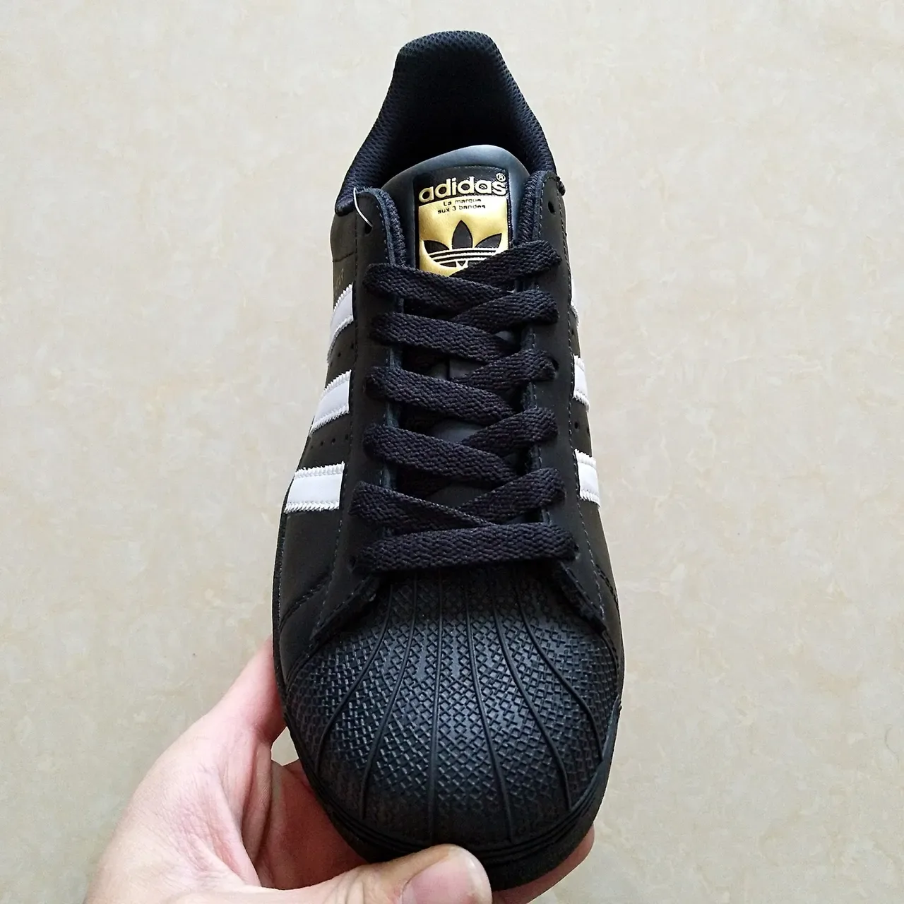 Adidas Superstar Black White Gold Lifestyle Sneakers 15