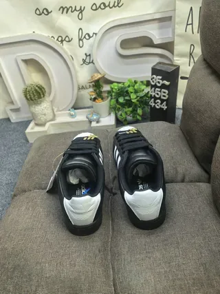 Adidas Superstar Black White Shell-Toe Three-Stripe Lifestyle Sneakers 8