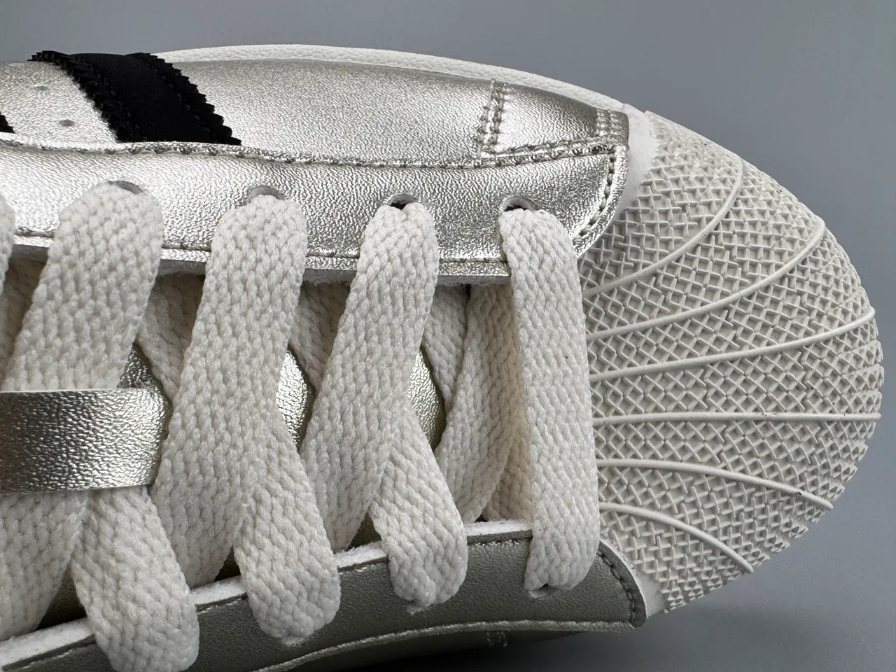 Adidas Superstar Metallic Silver Black Lifestyle Sneakers 4