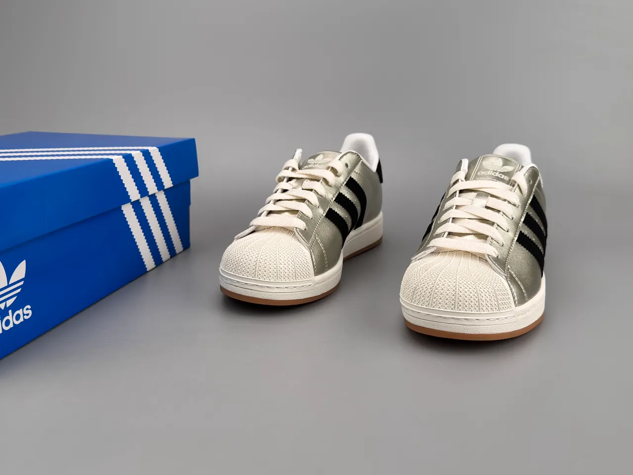 Adidas Superstar Metallic Silver Black Lifestyle Sneakers 5