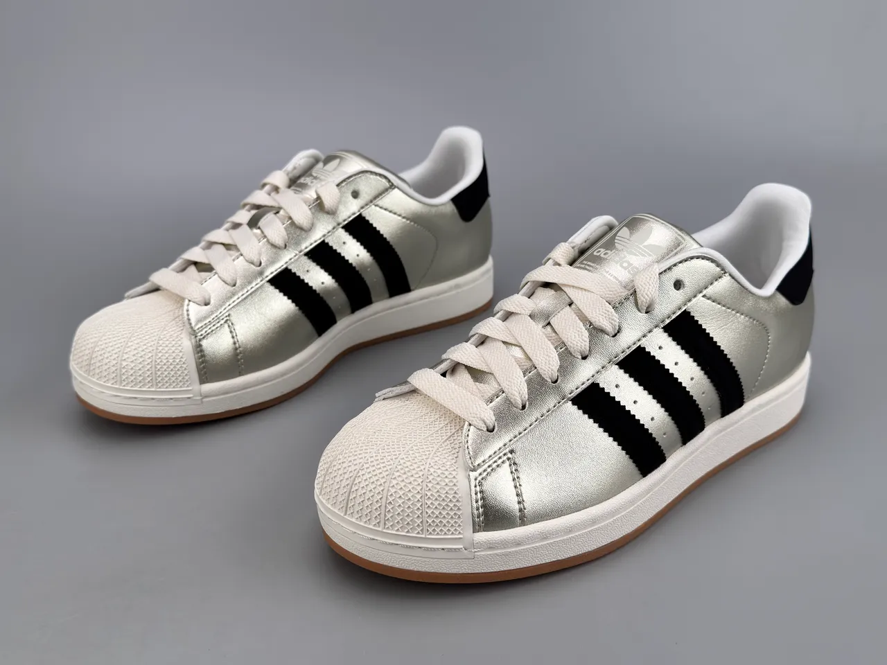 Adidas Superstar Metallic Silver Black Lifestyle Sneakers 7