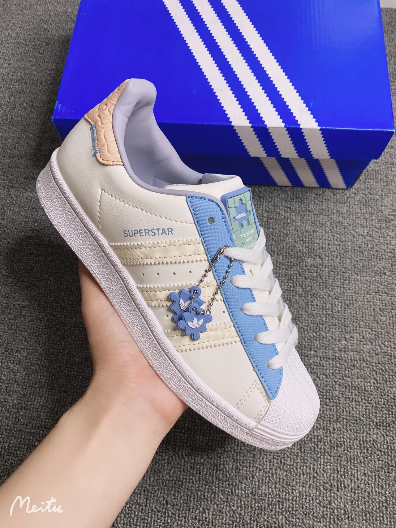 Adidas Superstar Off-White Blue Lavender Lifestyle Sneakers 2