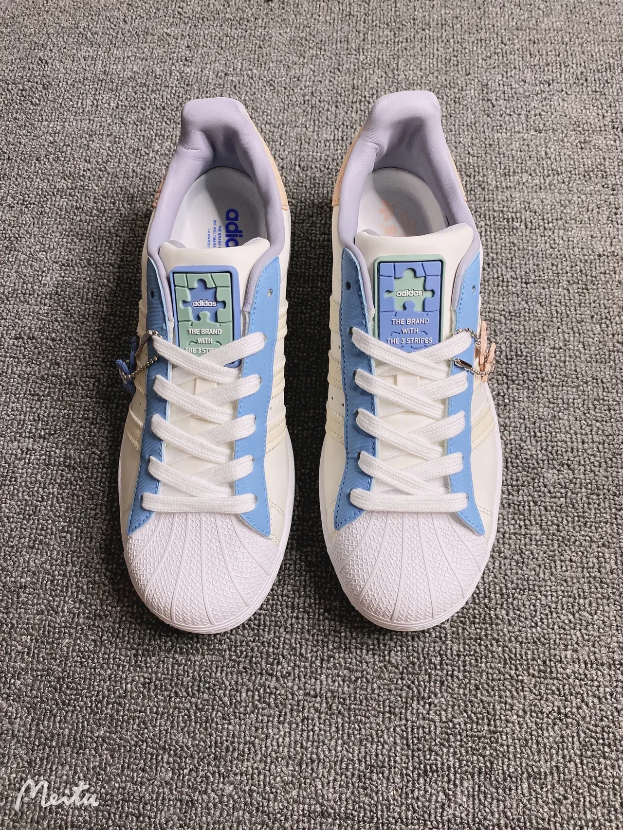 Adidas Superstar Off-White Blue Lavender Lifestyle Sneakers 4