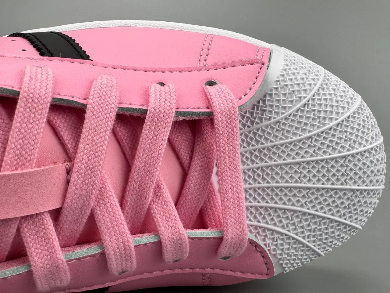 Adidas Superstar Pink Black White Lifestyle Sneakers 4