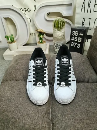Adidas Superstar White and Black Lifestyle Sneakers 10