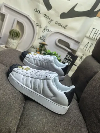 Adidas Superstar White and Black Lifestyle Sneakers 7