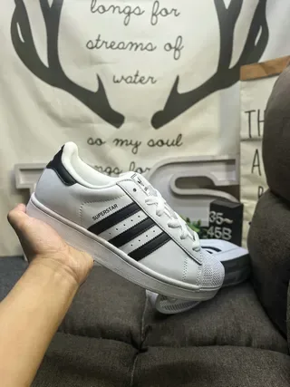 Adidas Superstar White and Black Lifestyle Sneakers 5