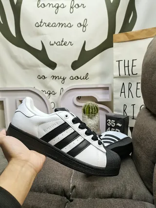 Adidas Superstar White and Black Lifestyle Sneakers 5