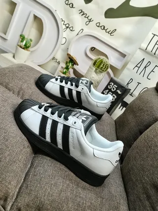 Adidas Superstar White and Black Lifestyle Sneakers 7