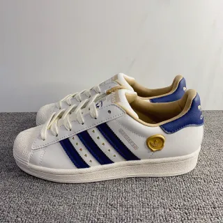 Adidas Superstar सफेद नीली सोने की लाइफस्टाइल स्नीकर्स