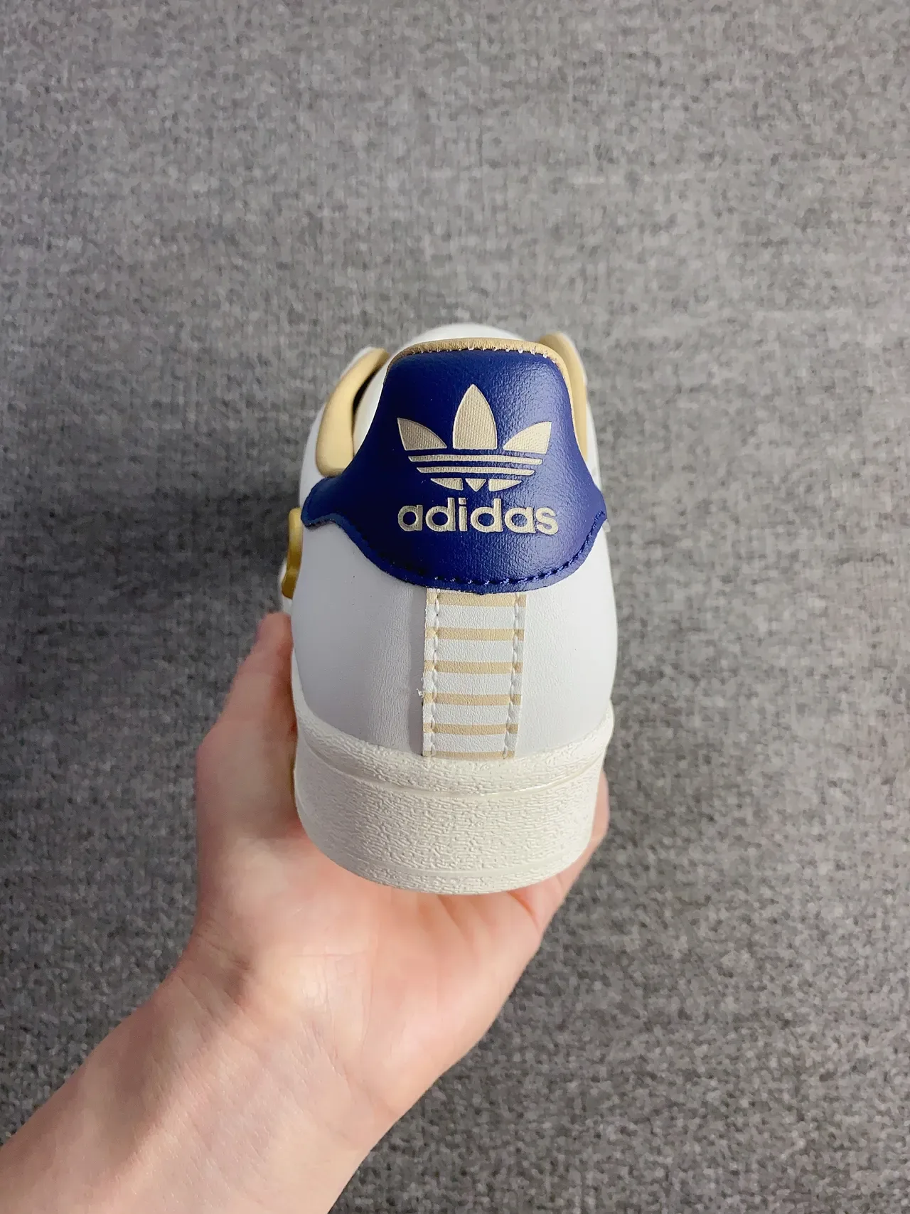 Adidas Superstar White Blue Gold Lifestyle Sneakers 6