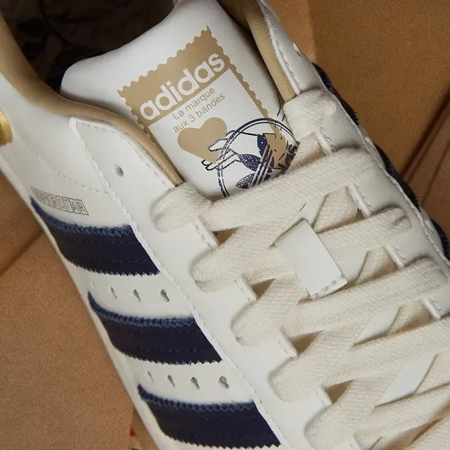Adidas Superstar White Blue Gold Lifestyle Sneakers 13