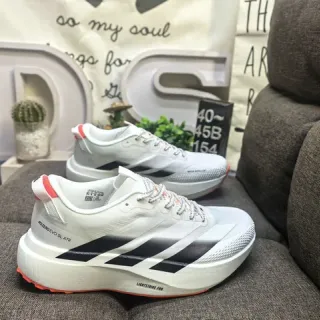 Adidas Blanco Negro Bajo Perfil Silueta de Carreras Malla Ingenierizada Parte Superior Zapatos de Running