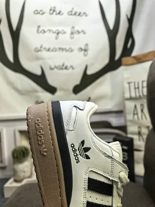 Adidas White Black Low-Top Leather Upper Lifestyle Sneakers 3