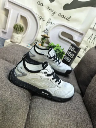 Adidas White Black Mesh Upper Synthetic Overlays Lifestyle Sneakers 9