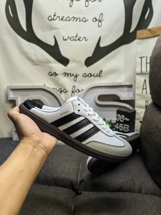 Adidas White Black Slip-On Three-Stripe Loafer 5