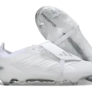 Adidas White Gray Low-Cut Synthetic Upper Firm-Ground Soccer Shoes