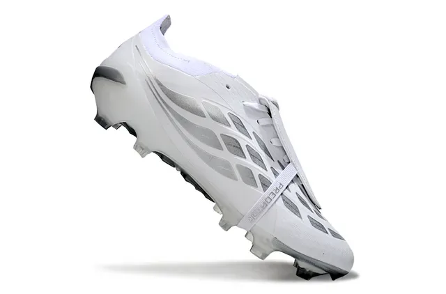 Adidas White Gray Low-Cut Synthetic Upper Firm-Ground Soccer Shoes 2