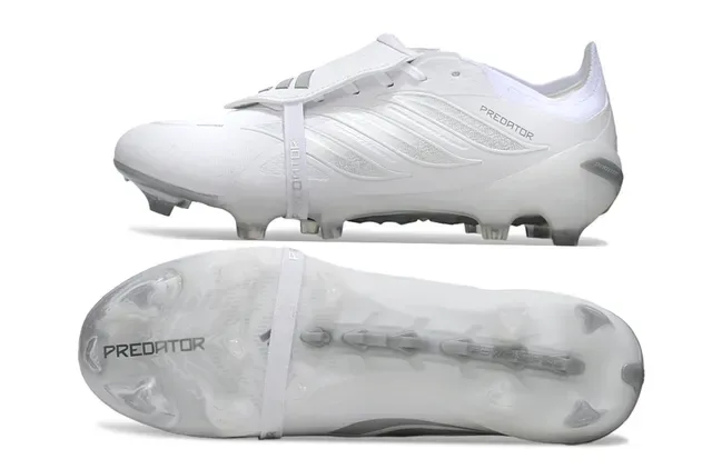 Adidas White Gray Low-Cut Synthetic Upper Firm-Ground Soccer Shoes 6