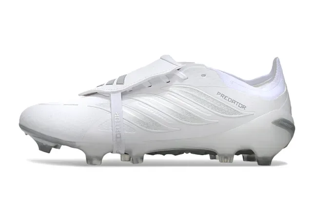 Adidas White Gray Low-Cut Synthetic Upper Firm-Ground Soccer Shoes 7