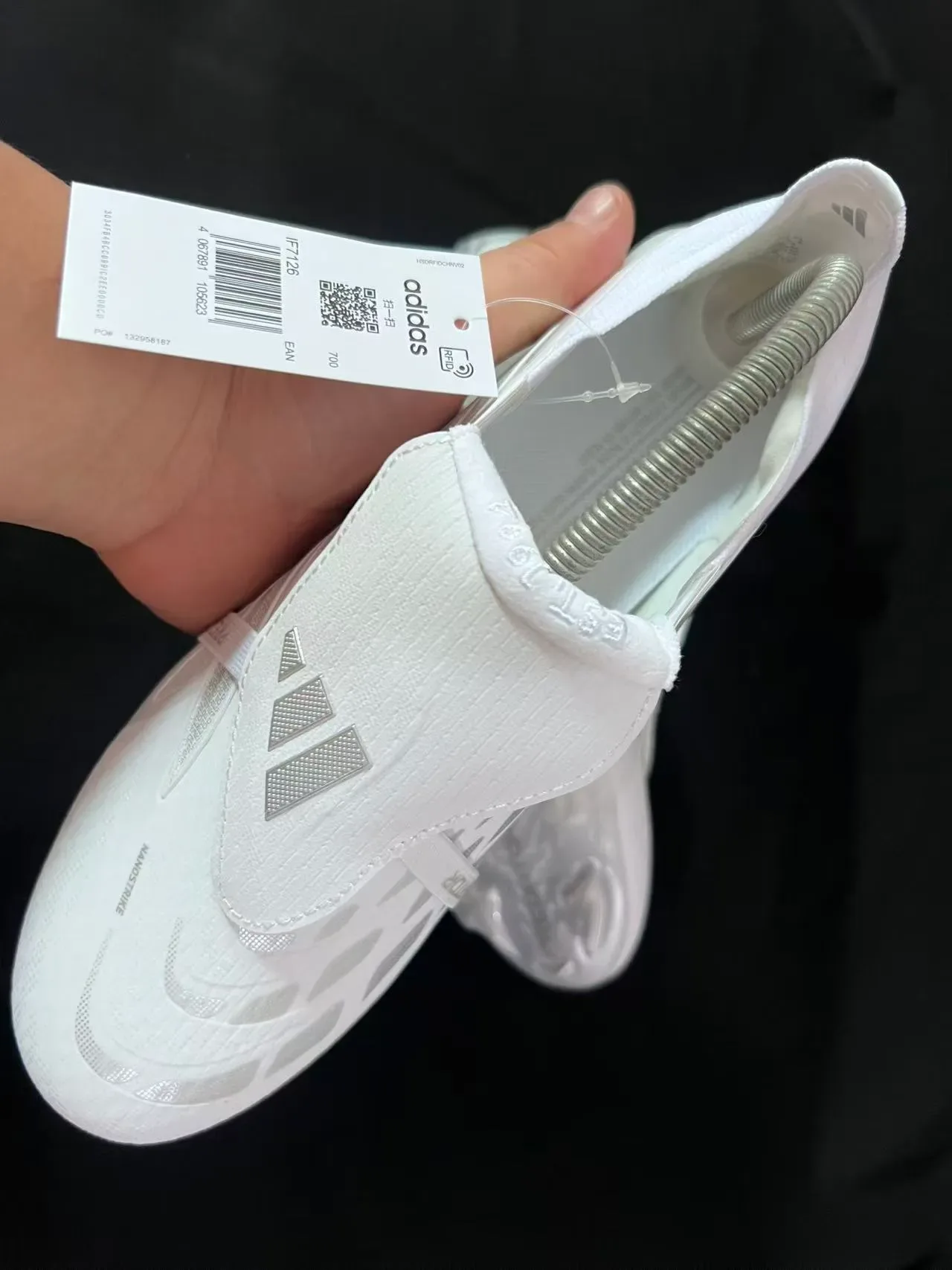 Adidas White Gray Low-Cut Synthetic Upper Firm-Ground Soccer Shoes 11