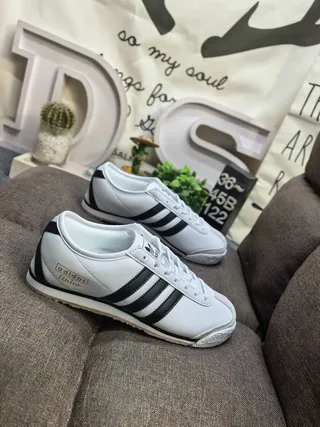 Adidas White Green Leather Upper Three Stripes Lifestyle Sneakers 19