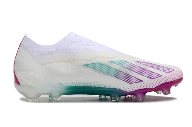 Adidas White Multicolor Laceless Sock-Fit Upper Gradient Color Transition Firm-Ground Soccer Shoes 5