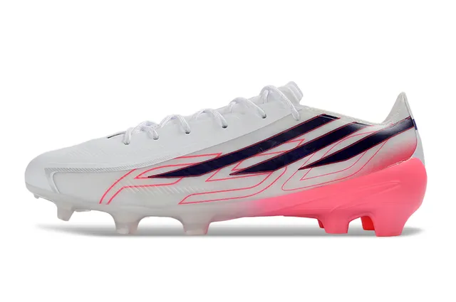 Adidas White Pink Low-Cut Synthetic Upper Asymmetrical Lacing Firm-Ground Soccer Shoes 4