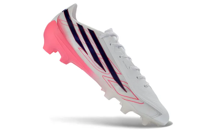 Adidas White Pink Low-Cut Synthetic Upper Asymmetrical Lacing Firm-Ground Soccer Shoes 6