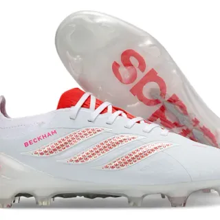 Adidas White Pink Low-Cut Synthetic Upper Transparent Molded Sole Firm-Ground Soccer Shoes