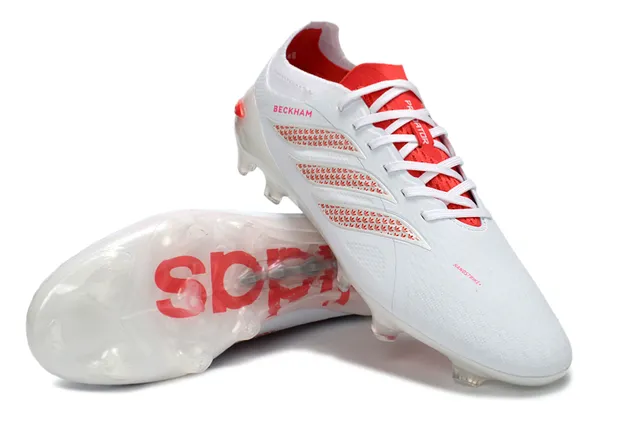 Adidas White Pink Low-Cut Synthetic Upper Transparent Molded Sole Firm-Ground Soccer Shoes 4